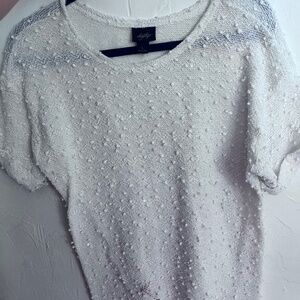 White sparkly sweater